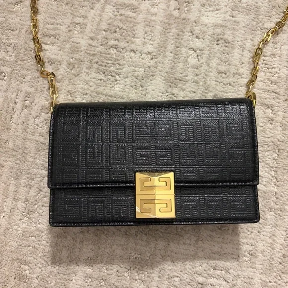 Givenchy 4G black coated canvas wallet on chain bag NEW - Picture 3 of 16